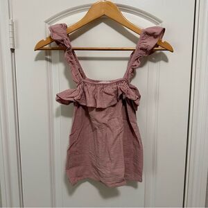 Sienna Sky Pink Ruffled Strap Women’s Tank Top Size Small